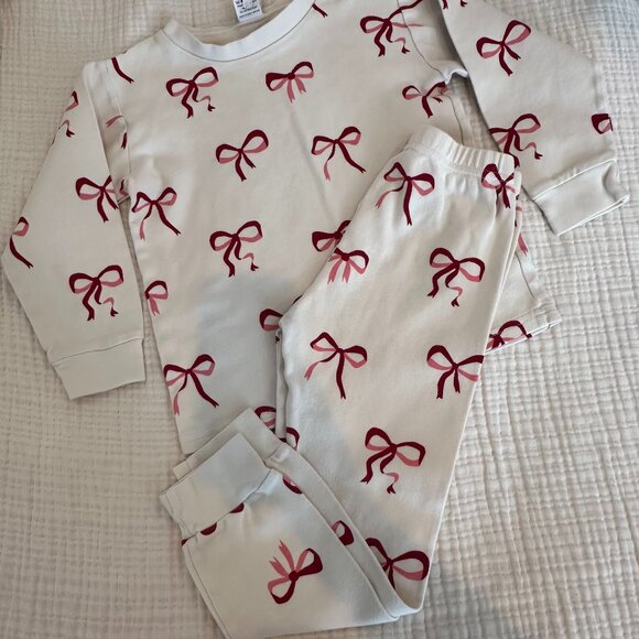 Sleepy Doe Girl's Size 7-8 Bow Print Cotton Jersey Pajama Set - Picture 2 of 14